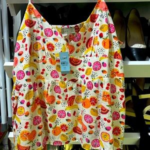 PETITE FRUIT SALAD PEPLUM CAMI